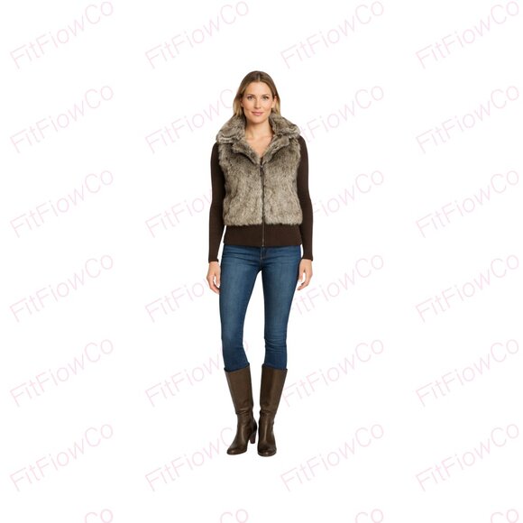 Venue Jackets & Blazers - Venue Faux Fur Knit Jacket Vest Size L | Cozy Winter Layer | EUC